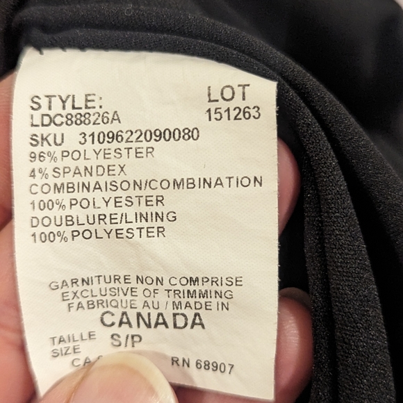 Le Chateau Small Black with White Polka Dots Spaghetti Strap Fit n Flare Dress - Picture 3 of 5